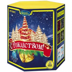 P7591 Батарея салютов С Рождеством! (1,25"x19) МОНОБЛОК